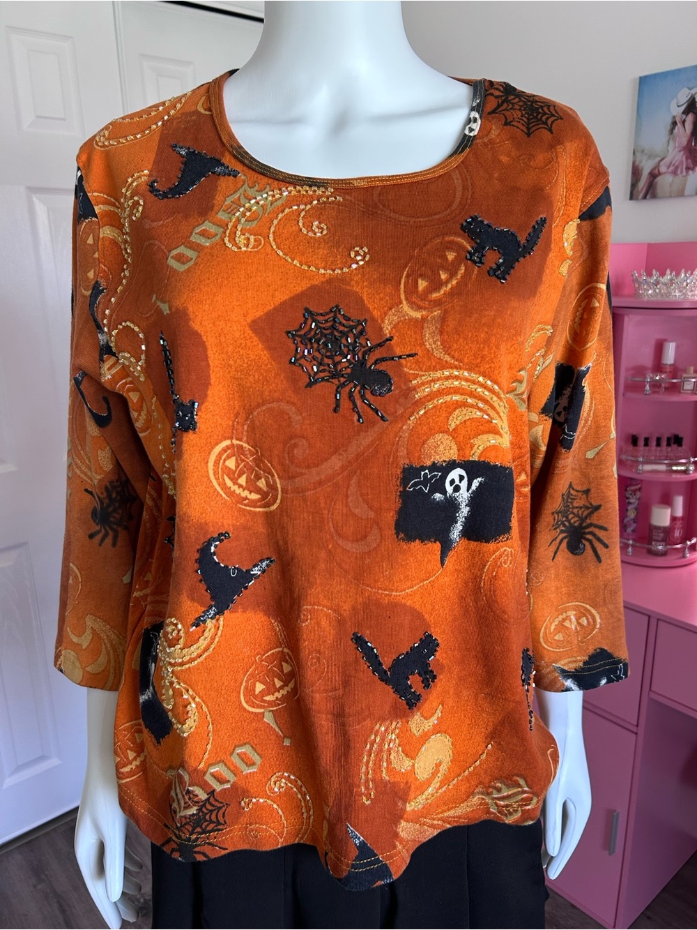 Vintage Y2K Jane Ashley Halloween Top Size 1X